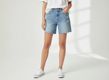 krótkie spodenki z dzinsów: Denim Co, Szorty damskie, rozmiar S — 6