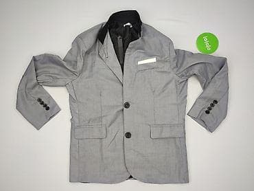 eastern clothes: Męska marynarka Zacardi, rozmiar 7XL - Kolor: jasnoszary (melanż) - — 3