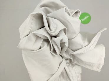 szare szerokie jeansy: Spodnie materiałowe damskie, rozmiar M — 4