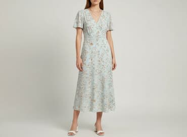 sukienki maxi na wesele niebieska: Sukienka damska, rozmiar M — 5