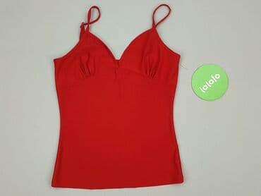 czerwona bluzka z dekoltem v: Top damski, rozmiar S — 2