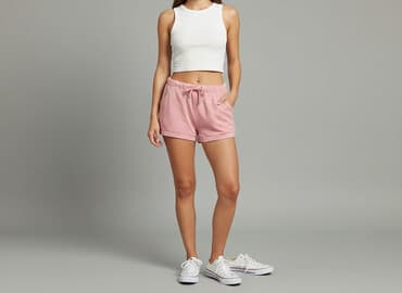 różowe krótkie spodenki damskie: Szorty damskie, rozmiar M — 6