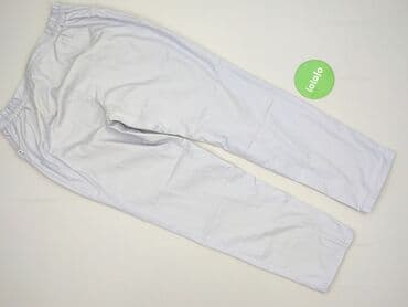 biale szerokie jeansy: Spodnie materiałowe damskie, rozmiar L — 3