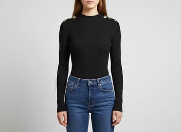 bershka body czarne: Bershka, Sweter damski, rozmiar XS — 7