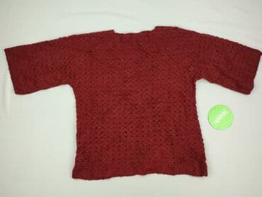 bordowy sweter: Hand Knitted, Sweter damski, rozmiar One size — 3