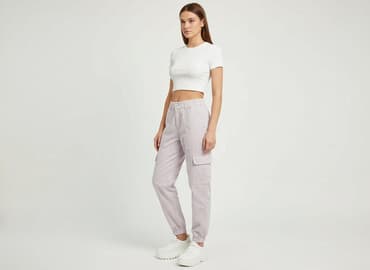 spodnie moro cargo bershka: Bershka, Spodnie cargo damskie, rozmiar XS — 7