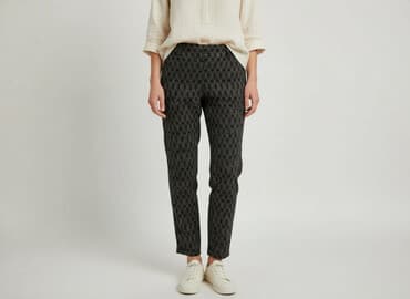 damskie legginsy wzór geometryczny: Spodnie materiałowe damskie, rozmiar L — 7