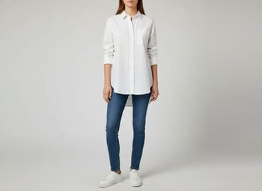 białe podkoszulki damskie z długim rękawem: Women`s shirt, size L — 1