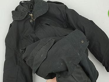 sweter: Męska kurtka zimowa/parka w kolorze czarnym. - Krój: parka o długości — 7