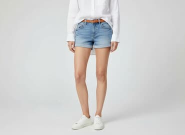 hm krótkie spodenki dzins low waist: H&M, Szorty damskie, rozmiar S — 7