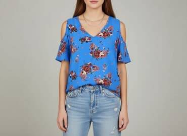 zwiewna bluzki w kwiaty: Bluzka damska, rozmiar S — 6