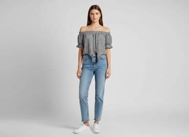 bluzka w paski pepco: PULL&BEAR, Bluzka damska, rozmiar M — 7