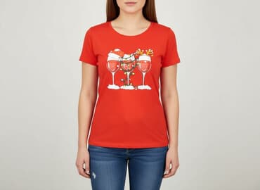 sukienki na boże narodzenie: T-shirt damski, rozmiar XL — 1