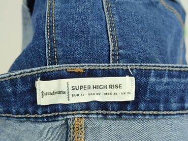 szerokie krótkie spodenki jeansowe: Stradivarius, Shorts for women, size XS — 5