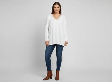 biala bluzka z dlugim rekawem: Boohoo, Bluzka damska, rozmiar XL — 7