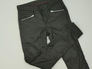 spodnie czarne blyszczace: Spodnie damskie, L — 1