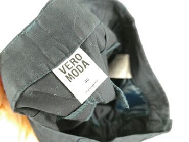 granatowe chinosy damskie: Vero Moda, Spodnie materiałowe damskie, rozmiar L — 4