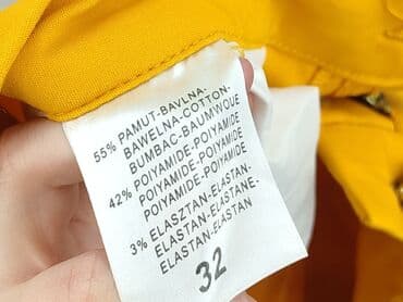 żółta plisowane spódnice: M.Sara, Spodnie materiałowe damskie, L — 5