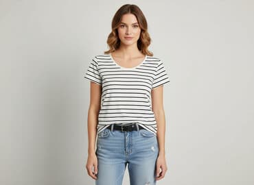 białe bluzki koszulowe h m: H&M, Women`s T-shirt, size S — 1