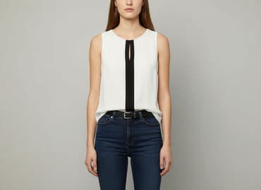 sweter z transparentnymi rękawami: Bluzka damska, rozmiar M — 7