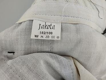 polyester undershirts: Męskie spodnie garniturowe Jakota w prążki - Klasyczny krój z kantem — 4
