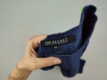 legginsy czarne woskowane: Top Secret, Spodnie materiałowe damskie, rozmiar L — 4