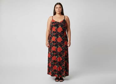 satynowa sukienka: Kaleidoscope, Sukienka damska, rozmiar 4XL — 6