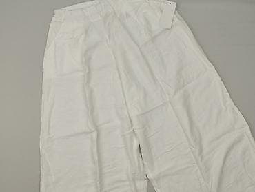 Białe damskie spodnie typu wide leg / culotte - Krój: szeroka