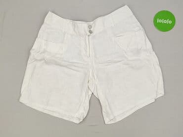 krótkie lniane spodenki: Natural, Szorty damskie, rozmiar XL — 2