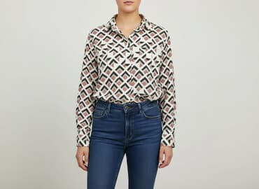 bluzka w kratę czarno biala: Bluzka damska, rozmiar XL — 1