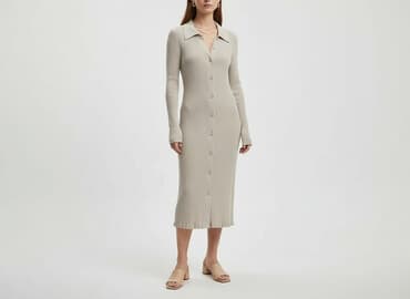 beżowa sukienka h m: H&M, Sukienka damska, rozmiar M — 1