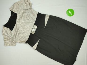 czarna sukienka ze srebrnymi wstawkami: Sukienka damska, M — 2