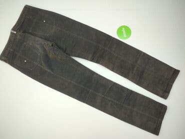 brazowe spodnie woskowane: Spodnie materiałowe damskie, XL — 3