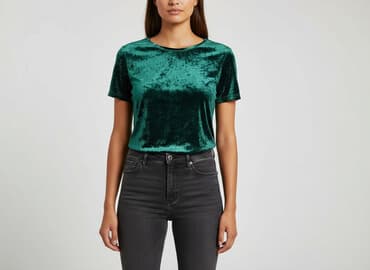 welurowa koszulka: Topshop, T-shirt damski, rozmiar S — 1