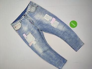 jeansy patchworkowe: Jeansy damskie, rozmiar XL — 2