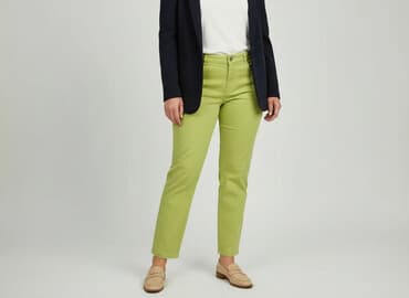 zielone jeansy damskie: Spodnie materiałowe damskie, rozmiar XL — 6