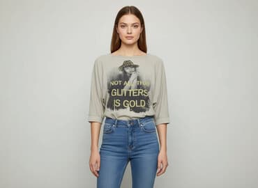 białe bluzki ze zlotym nadrukiem: Fresh Made, Bluzka damska, rozmiar L — 10