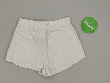 krótkie jeansowe spodenki z wysokim stanem podarte: Denim, Szorty damskie, rozmiar XS — 3