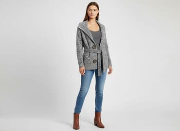 sweter z wełny czesankowej: Kardigan damski, rozmiar M — 7