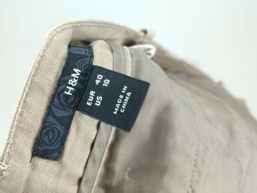 lidl spodnie z lnem: H&M, Spodnie materiałowe damskie, L — 4