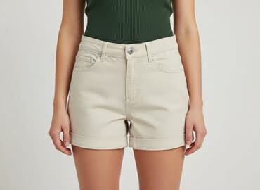 krótkie spodenki beżowe: Szorty damskie, rozmiar S — 7