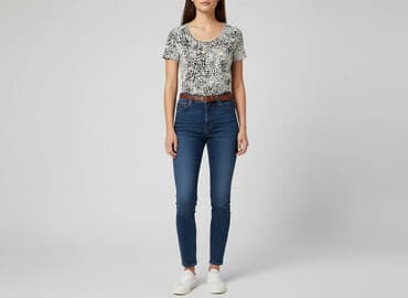 ubrania z liskiem: F&F, T-shirt damski, rozmiar L — 6