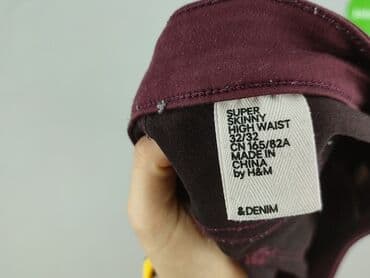 jeansy bordowe damskie: H&M, Jeansy damskie, rozmiar L — 4
