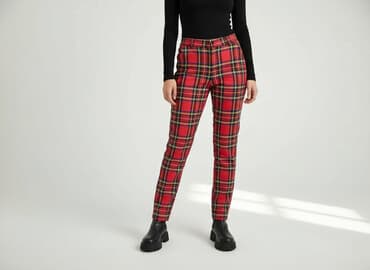 spódniczka w szkocką kratę: Spodnie materiałowe damskie, rozmiar S — 5