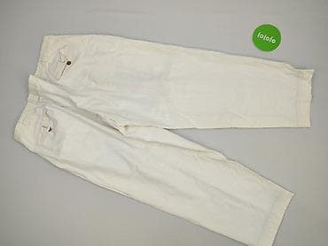 second hand marki: Męskie spodnie lniane w kolorze ecru/off‑white - Krój: wysoki stan — 3