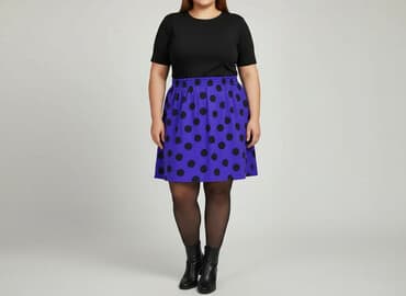 spódnice czarne w białe groszki: Спідниця жіноча, розмір 4XL — 1
