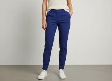 granatowe chinosy damskie: Danhen, Spodnie materiałowe damskie, rozmiar M — 6