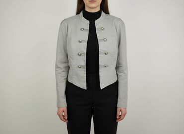 srebrna marynarka do sukienki: Marynarka damska, rozmiar M — 6