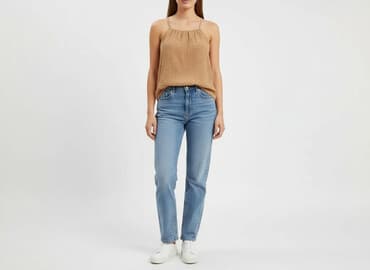 koszulka na ramiączkach jedwabna: T-shirt damski, rozmiar L — 5