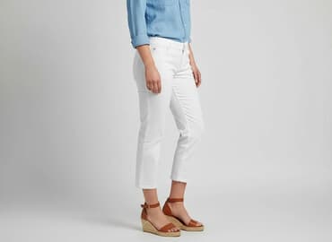 białe koturny sandały ccc: C&A, Spodnie 3/4 damskie, rozmiar L — 7